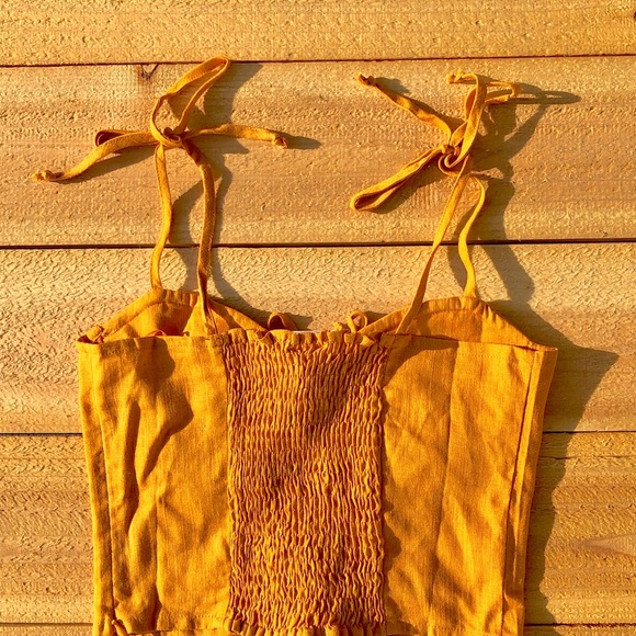 ❤️HP! Linen Bustier Ruched Crop Top - Picture 5 of 8